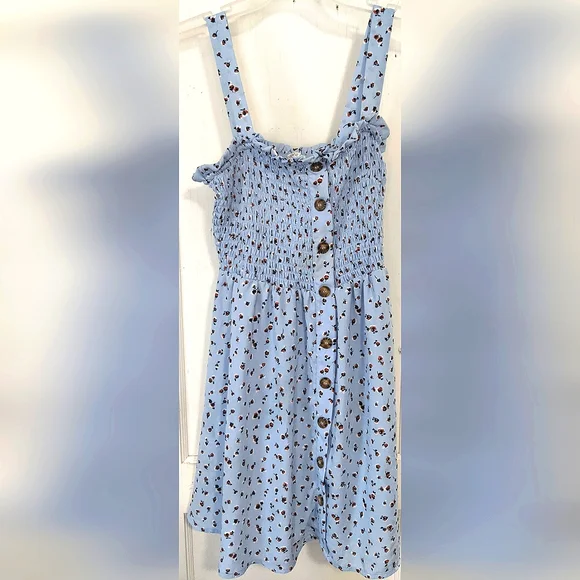 Sienna Sky Dresses | Sienna Sky Blue Floral Cottage Core Print Sun Dress | Color: Blue/Brown | Size: M | Tasha_David's Closet